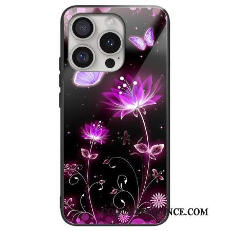 Coque iPhone 16 Pro Max Verre Trempé Lotus Fluorescent