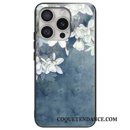 Coque iPhone 16 Pro Max Verre Trempé Magnolia Imprimé