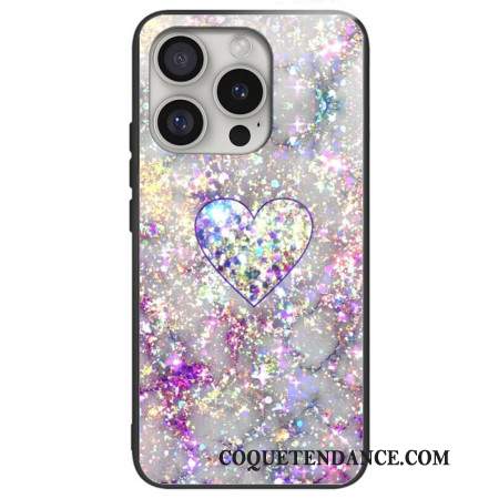 Coque iPhone 16 Pro Verre Trempé Coeur Brillant