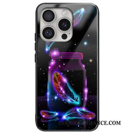 Coque iPhone 16 Pro Verre Trempé Plume Fluorescente