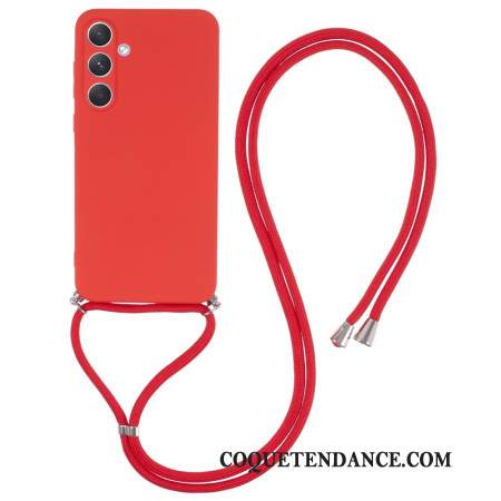 Coque à Cordon Samsung Galaxy A55 5G Rouge