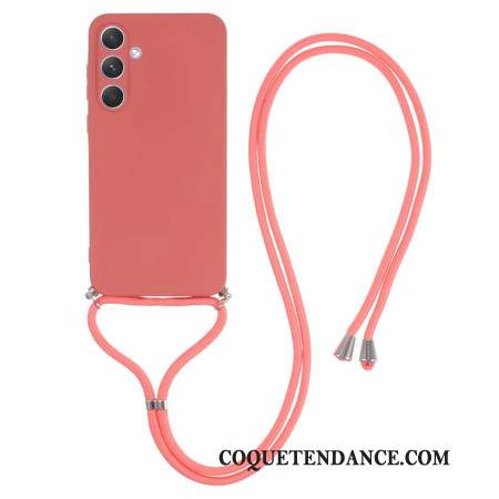 Coque à Cordon Samsung Galaxy A55 5G Rouge Aubépine