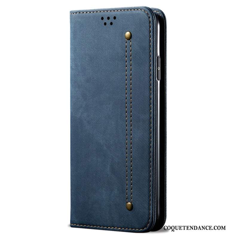 Flip Cover Huawei Pura 70 Tissu Jeans