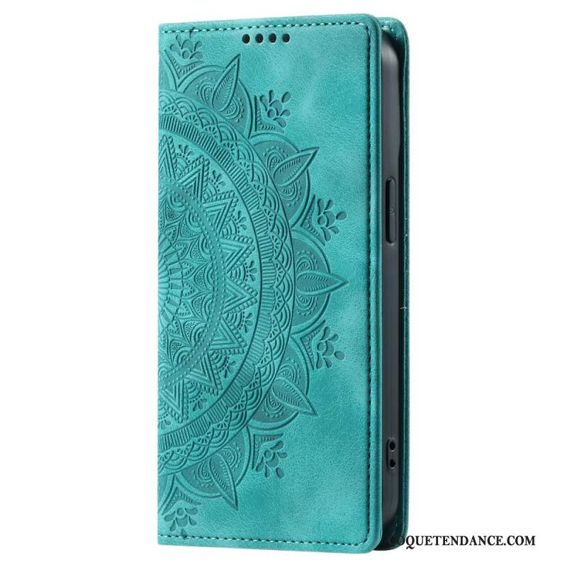 Flip Cover Samsung Galaxy S24 FE Effet Daim Mandala