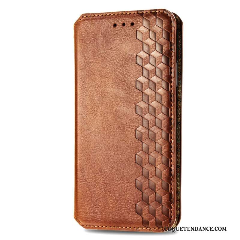 Flip Cover Xiaomi Redmi Note 13 5G Effet Cuir Vintage Losanges