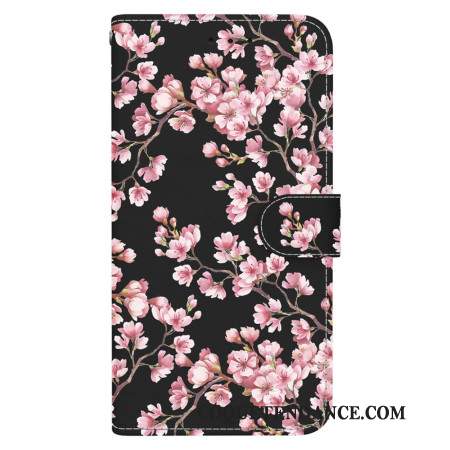 Housse Pour Xiaomi Redmi Note 13 Pro 4G / Poco M6 Pro 4G Fleurs de Prunier à Lanière