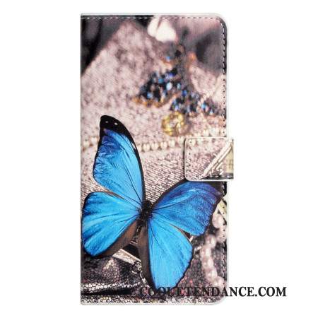 Housse Samsung Galaxy A15 5G Papillon Bleu