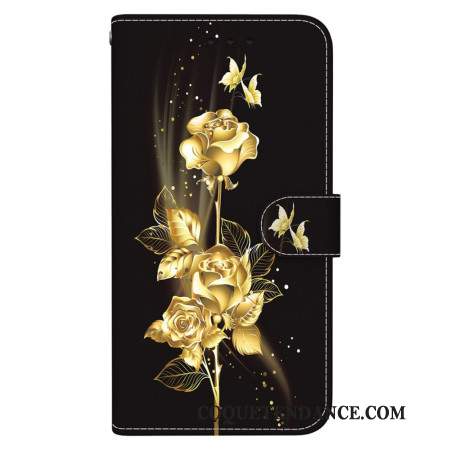 Housse Samsung Galaxy A16 4G / 5G Papillon Doré et Rose