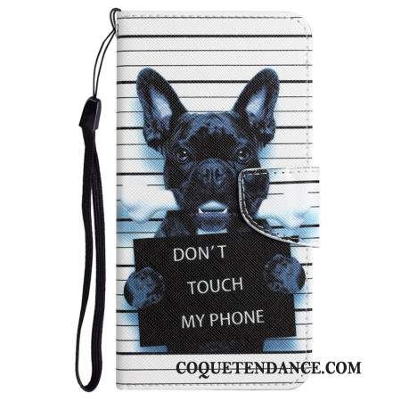 Housse Samsung Galaxy A55 5G Chien Don't Touch my Phone à Lanière