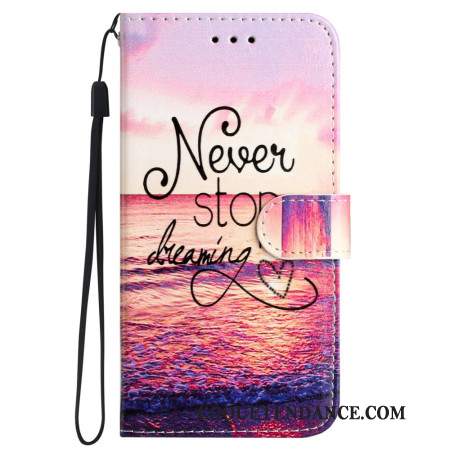 Housse Samsung Galaxy S24 5G Midnight Never Stop Dreaming à Lanière