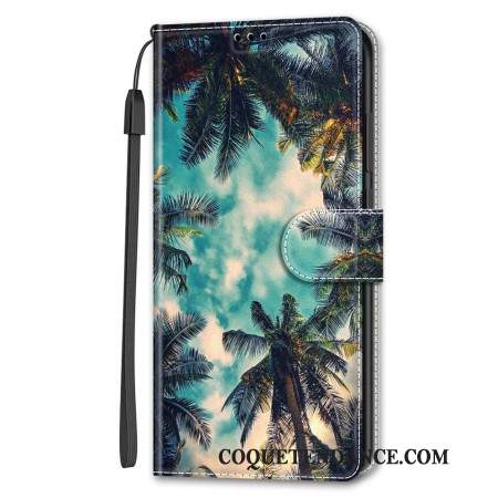 Housse Samsung Galaxy S24 5G Motif Noix de Coco à Lanière