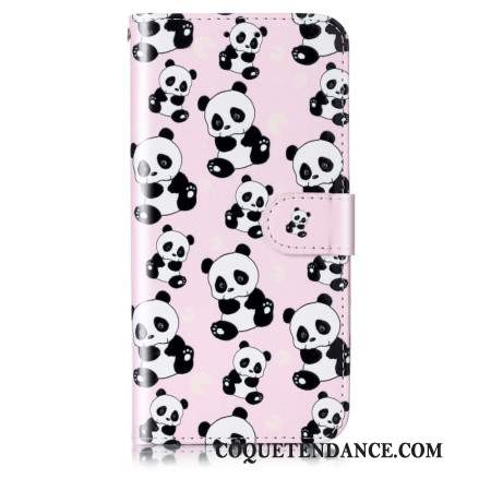 Housse Samsung Galaxy S24 5G Motif Panda à Lanière