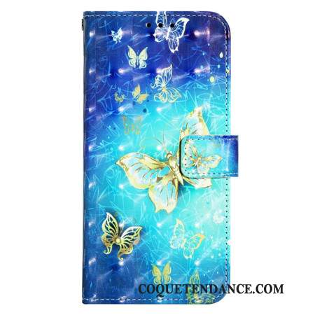 Housse Samsung Galaxy S24 5G Papillons dorés