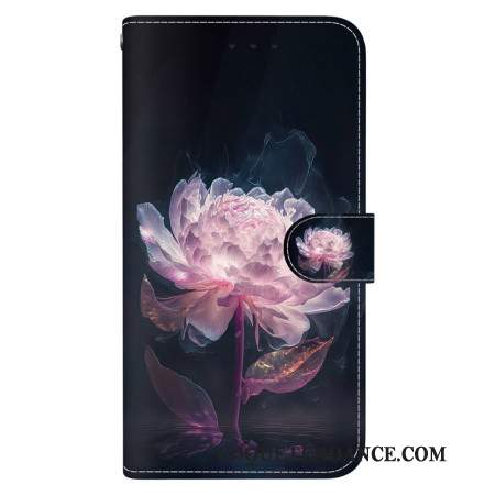 Housse Samsung Galaxy S24 5G Pivoine Pourpre à Lanière