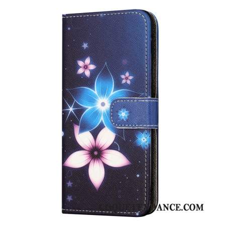 Housse Samsung Galaxy S24 FE Fleurs Lunaires à Lanière