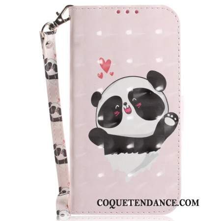 Housse Samsung Galaxy S24 FE Panda Love à Lanière