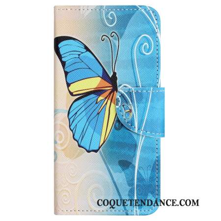 Housse Samsung Galaxy S24 FE Papillon Jaune et Bleu