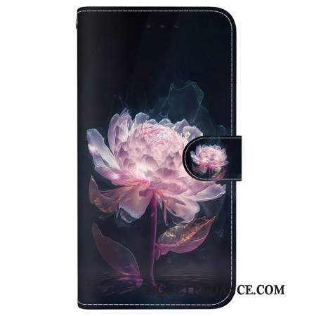 Housse Samsung Galaxy S24 FE Pivoine Pourpre à Lanière