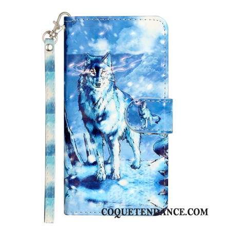 Housse Samsung Galaxy S24 Ultra 5G Loup des Neiges à Lanière