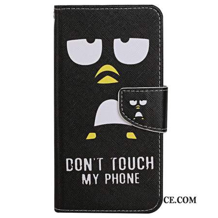 Housse Samsung Galaxy S24 Ultra 5G Pingouin Don't Touch my Phone à Lanière