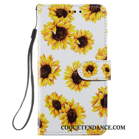 Housse Samsung Galaxy S245G Tournesols à Lanière