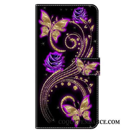 Housse Xiaomi 14 Pro Fleurs Violettes et Papillons