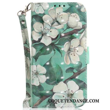 Housse Xiaomi 14T Fleurs Aquarelles à Lanière