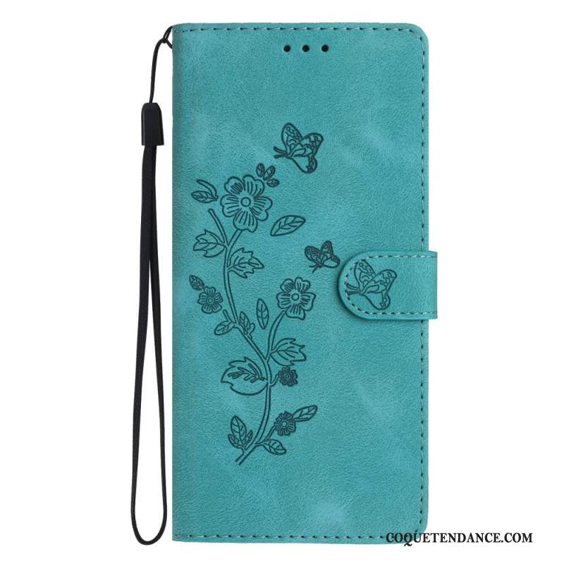 Housse Xiaomi 14T Pro Motif Floral à Lanière