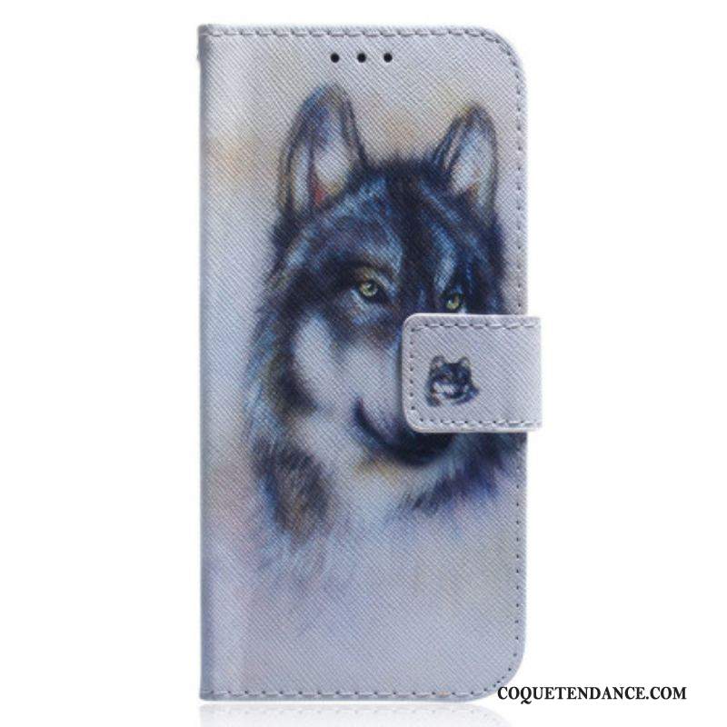 Housse Xiaomi Redmi Note 12 4G Loup Aquarelle