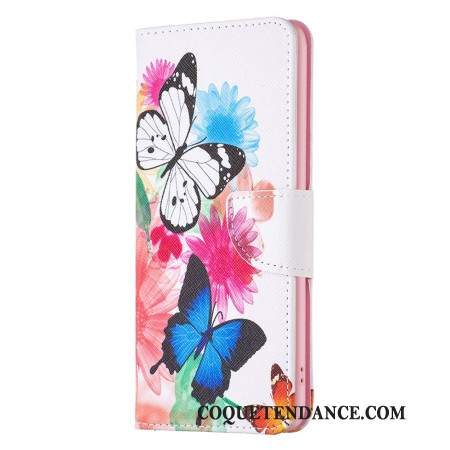 Housse Xiaomi Redmi Note 13 4G Papillons Aquarelle