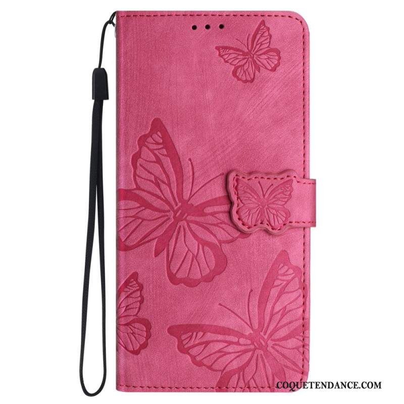 Housse iPhone 16 Plus Empreinte Papillons à Lanière