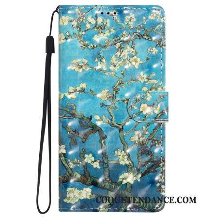 Housse iPhone 16 Plus Fleurs d'Abricot à Lanière