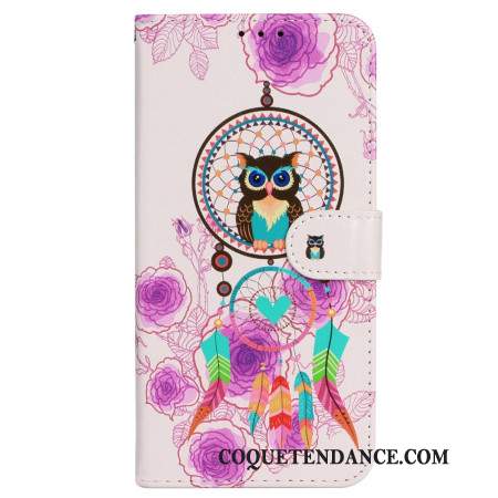 Housse iPhone 16 Pro Attrape Rêves Hibou à Lanière