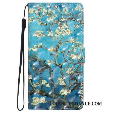 Housse iPhone 16 Pro Fleurs Art à Lanière