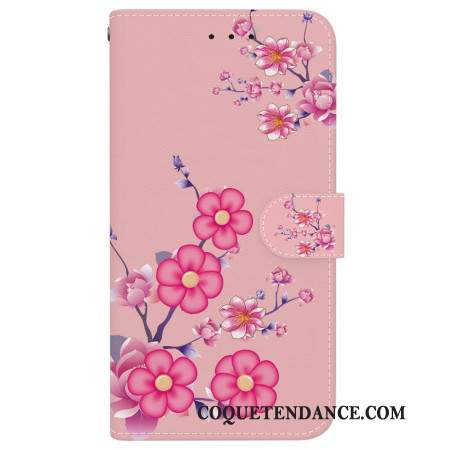 Housse iPhone 16 Pro Motif Sakura à Lanière