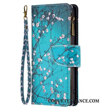 Housse iPhone 16 Pro Portefeuille Fleur de Prunier