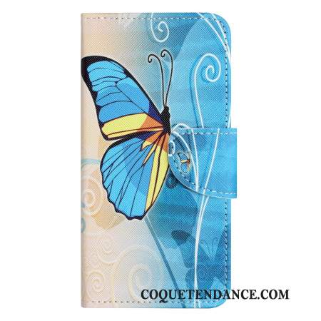 Housse papillon pour Xiaomi Redmi Note 13 Pro 5G / Poco X6 5G Papillon Jaune et Bleu